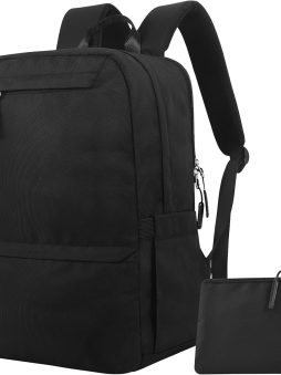 Backpacks for College Students, Black Backpack for Men, School Back pack for Teens, Water Resistant Bookbag Travel Laptop Back Pack 15.6 inch,Mens Work Bags Personal Item Book Bags (Black)
