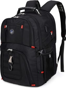 Extra Large 50L Travel Laptop Backpack with USB Charging Port, College High School Backpack Airline Approved Business Work Bag Fits 17 Inch Computer for Men Women