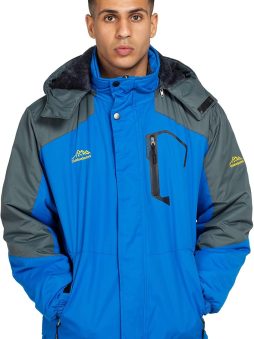 Ski Jacket with Hood for Men Waterproof Snow Winter Coat
