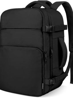Travel Backpack for Women Men, Carry on Backpack, TSA 15.6 inch Laptop Backpack Flight Approved, Personal Item Travel Bag Nurse Bag Casual Daypack for School Weekender Business Trip, Black